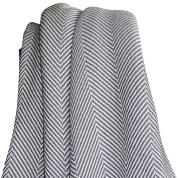 𝅺NWT A Soft Idea Nantucket Herringbone Gray White Cotton Throw Knotted Fringe